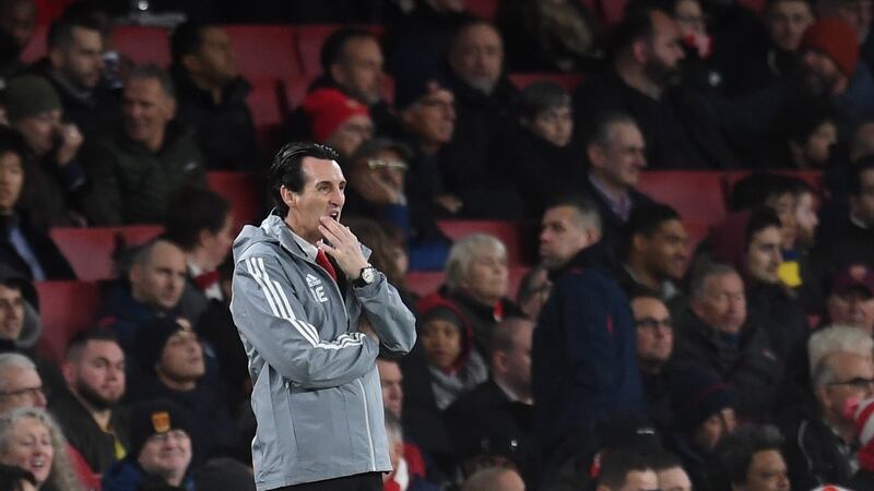 Arsenal manager Unai Emery during the  match.