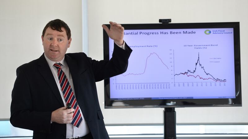 Seamus Coffey: while we identify corporation tax as a risk “getting all this money is a positive”. Photograph: Dara Mac Dónaill/The Irish Times