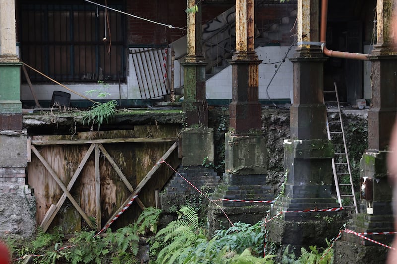 Part of the dereliction inside the market. Photograph: Dara Mac Dónaill/The Irish Times