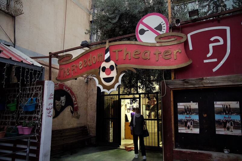 The entrance to The Freedom Theatre in Jenin. Photograph: Hannah McCarthy