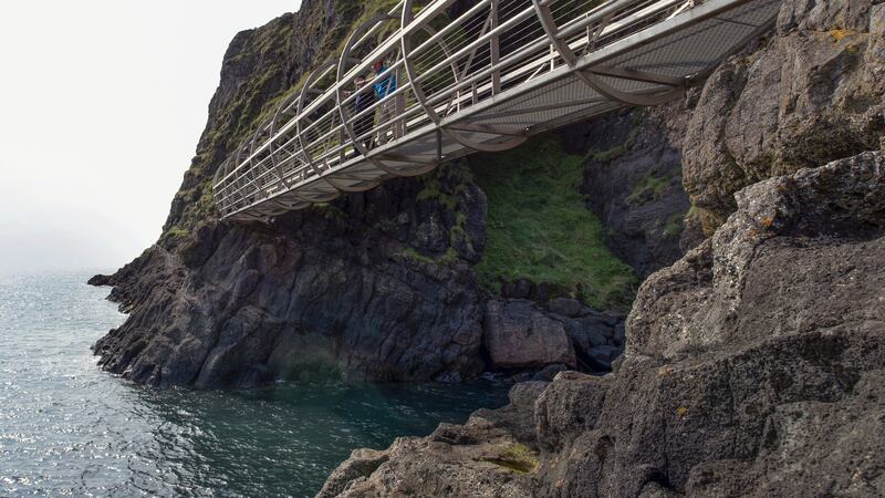 The marvellous Gobbins  is a coastal cliff path that runs along the peninsula at Islandmagee.