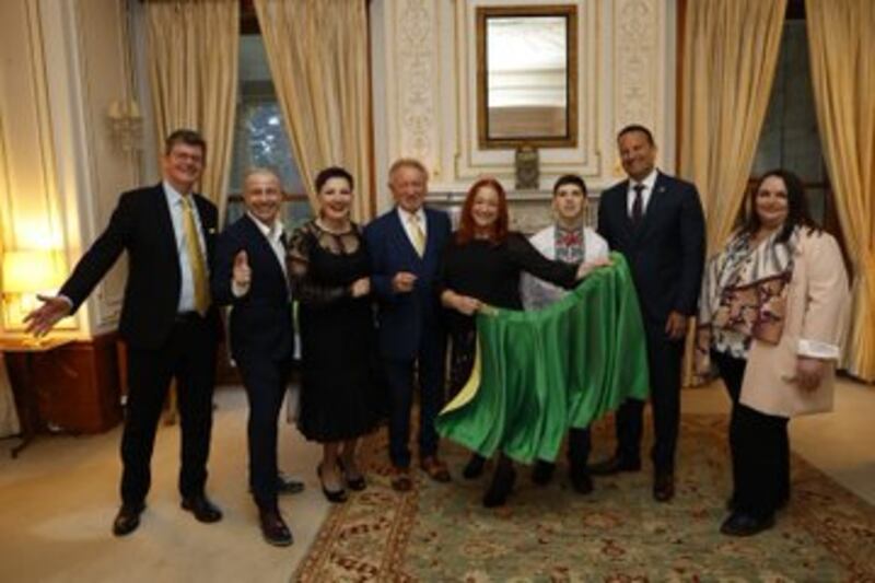 Phil Coulter, Niamh Kavanagh and Taoiseach Leo Varadkar were among the Eurovision Song Contest reception at the British ambassador's residence, Glencairn