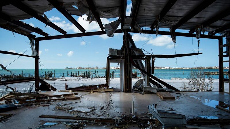 A view of damages left by Hurricane Dorian in Marsh Harbor, Great Abaco. Photograph: Brendan Smialowski/AFP/Getty Images.