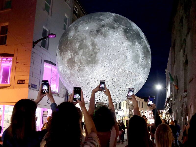 2nd, Hany Marzouk – Luke Jerram’s Museum of the Moon measuring seven metres in diameter and featuring  imagery of the lunar surface at Shop Street, Galway as part of Galway Arts Festival.