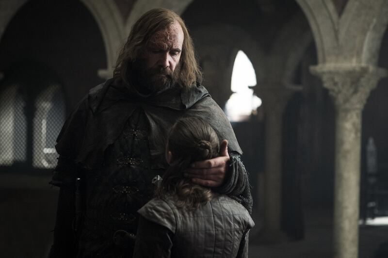 Game of Thrones: the Hound and Arya, the show’s finest double act. Photograph: Helen Sloan/HBO