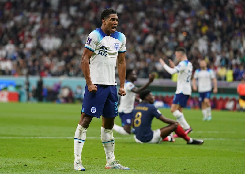 England's Jude Bellingham in action against France in the World Cup. Photograph: Adam Davy/PA