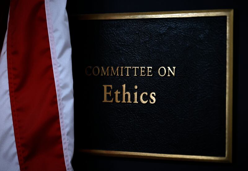 The office of the House ethics committee in the Longworth House Office Building in Washington, DC.  The committee is to meet to vote on whether to release a report on sexual misconduct by Matt Gaetz, president-elect Donald Trump's nominee to be the next attorney general. Photograph: Kevin Dietsch/Getty 