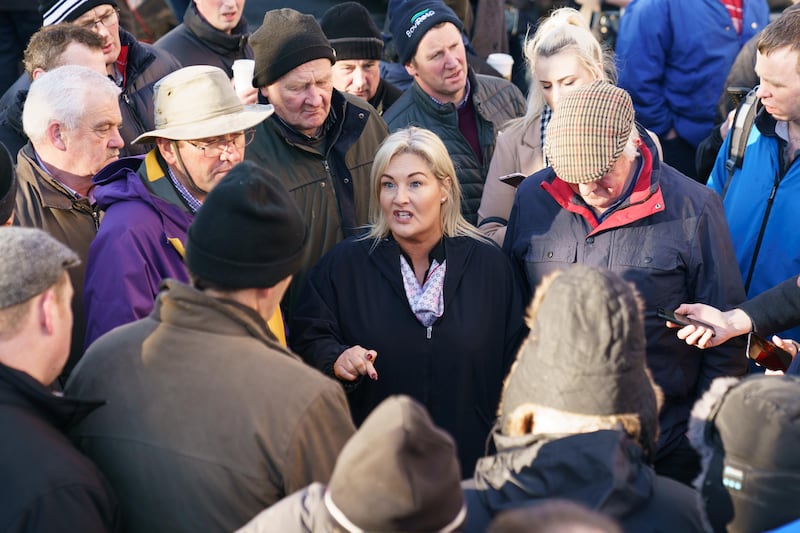 Verona Murphy at the farmers' protest in Dublin city centre in 2020. Photograph: Fran Veale