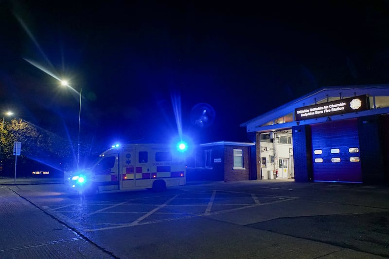 A Dublin Fire Brigade ambulance responding to a callout from the Dolphin's Barn station. Photograph: Enda O'Dowd