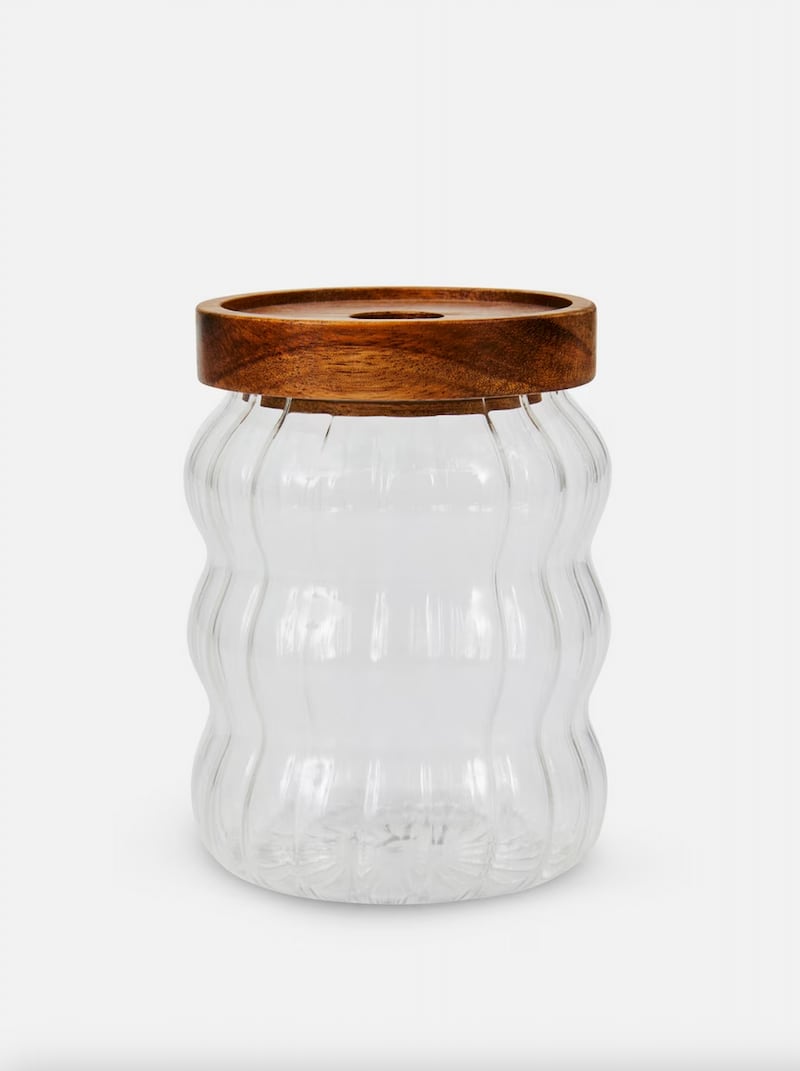 Ridged glass container, €5, Penneys