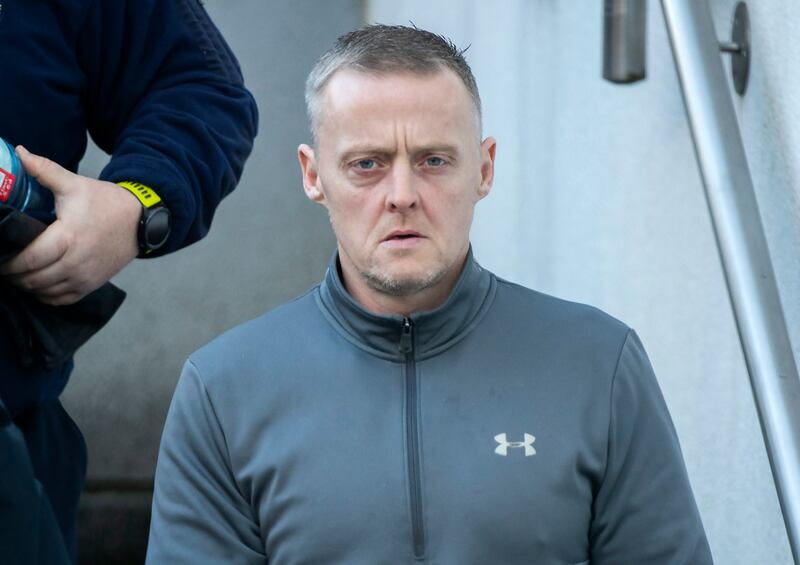 Darren Carton (41) of Kilmacanogue, Co Wicklow pictured at Bray Circuit Court where he is on trial over the alleged burglary of the Wicklow home of well-known blues singer Mary Coughlan. Photograph: Colin Keegan/Collins Dublin