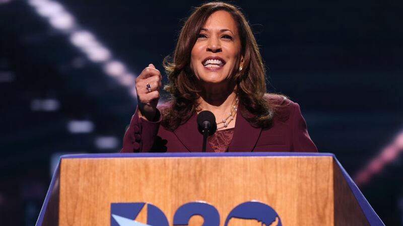 Kamala Harris will shatter one of the highest glass ceilings Wednesday when she takes the oath of office as America’s first woman vice-president. Photograph: Win McNamee/Getty Images