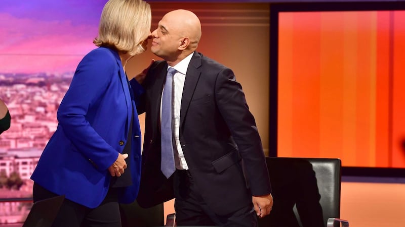 Sajid Javid and Amber Rudd appear on BBC’s Andrew Marr Show on Sunday. Photograph: Jeff Overs/BBC via Getty