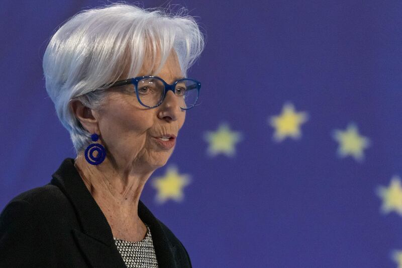 ECB president Christine Lagarde says there is still more work to do in the fight against inflation, meaning further interest rate rises are to be expected. Photograph: Andre Pain/AFP via Getty Images