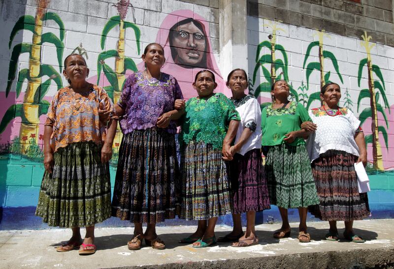 Some of the women of Sepur Zarco region whose husbands were murdered during the armed conflict of the 1980s and who fought back