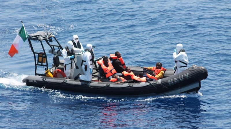 Irish Defence Forces involved in a rescue on May 29th. Photograph: Irish Defence Forces/PA