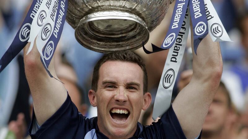 Dublin captain Paddy Christie lifts the Leinster cup after beating Laois in the Leinster Football Championship Final in 2005. Photograph: Tom Honan/Inpho