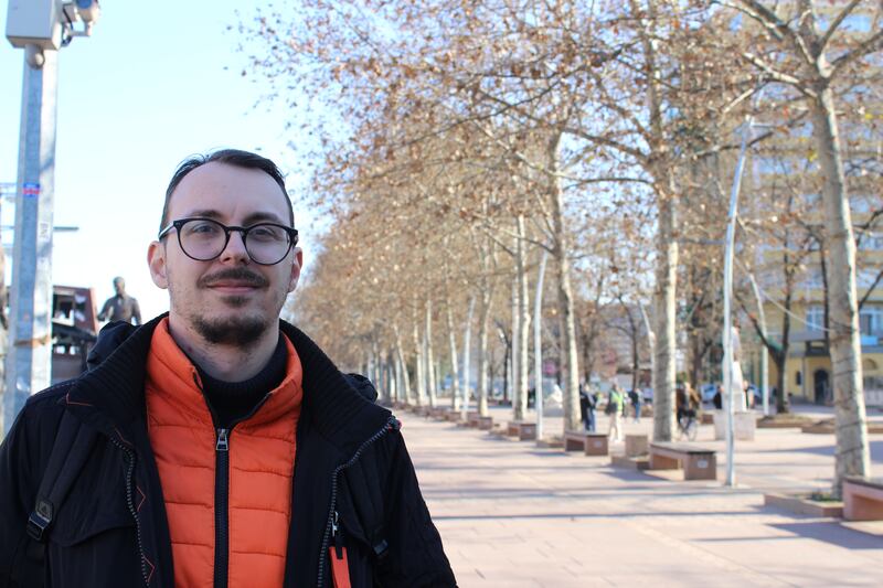 Nikola Jazadziski, secretary of European Movement North Macedonia, in Skopje. Photograph: Jack Power