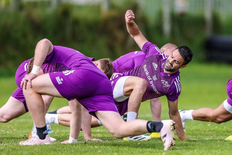 Conor Murray limbers up in training with his Munster team-mates in Cape Town ahead of the final on Saturday. Photograph: Steve Haag Sports/Steve Haag/Inpho