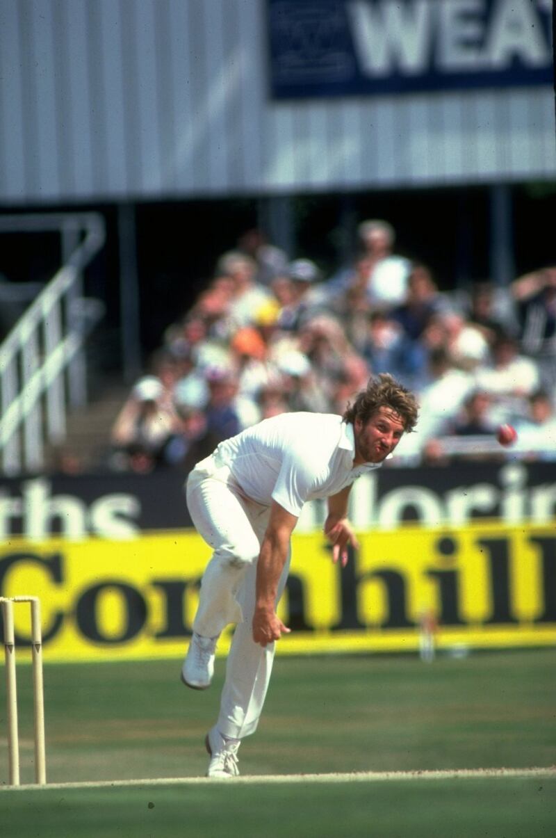 Ian Botham bowls during the Third Ashes Test match at Headingley  England. Photograph: Adrian Murrell/Allsport