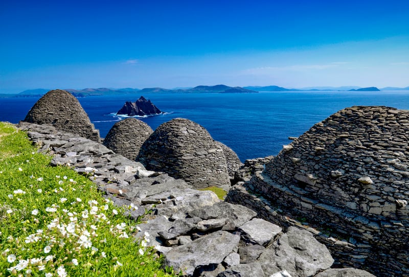 The beehive huts of Skellig Michael. Photograph: Christopher Hill/Getty