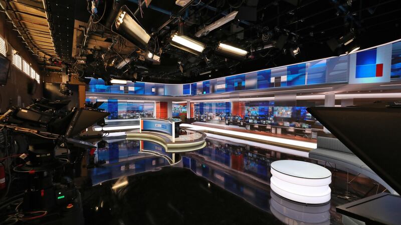 28/01/'19 The new RTE News TV studio this morning at RTE Donnybrook. The new studio goes into operatipon today..Picture Colin Keegan, Collins Dublin. ***NB EMBARGO ON ALL PLATFORMS IN PLACE UNTIL 2pm THIS AFTERNOON 28th Jan '19**