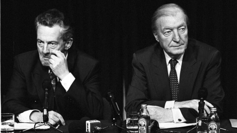 Des O’Malley and Charles Haughey. Photograph: Peter Thursfield