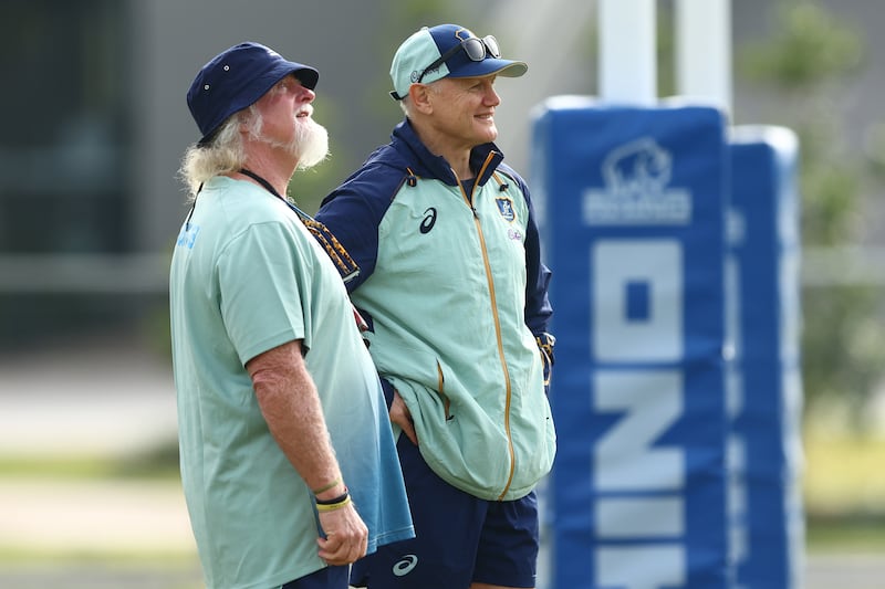 Joe Schmidt and defence coach Laurie Fisher. The Wallabies have assembled a formidable backroom team. Photograph; Chris Hyde/Inpho 