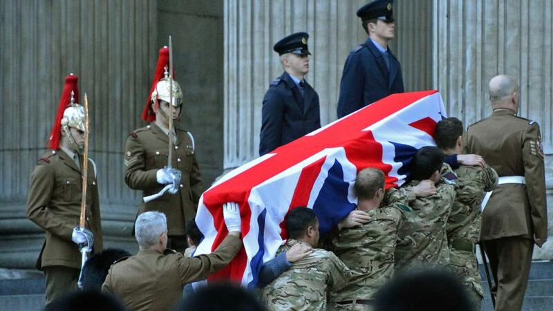 Rehearsing the funeral of oMargaret Thatcher at St. Paul's Cathedral in London. Photograph: Reuters