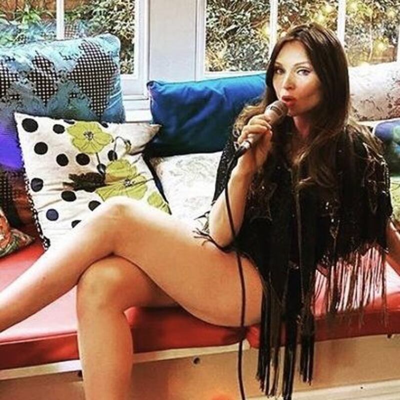 Livingroom la vida loca: Sophie Ellis-Bextor at home during her lockdown kitchen discos. Photograph: Instagram