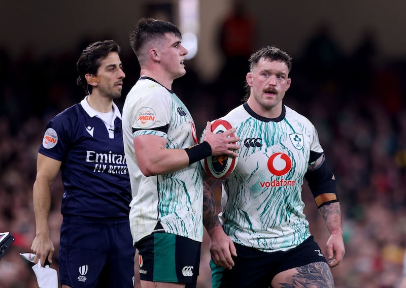 Ireland's Dan Sheehan and Andrew Porter. Photograph: Ben Brady/Inpho