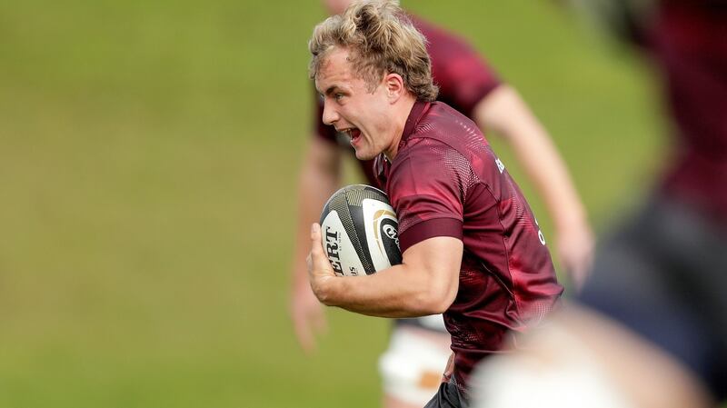 Munster’s talented young scrumhalf Craig Casey during a training session. Photo: Laszlo Geczo/Inpho