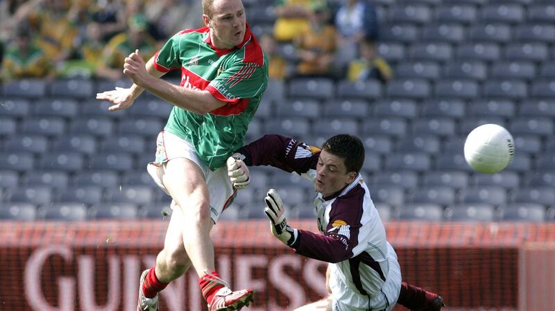 Mayo’s Ger Brady scores a goal past Galway’s goalkeeper Paul Doherty in 2007. Photograph: Tom Honan/Inpho