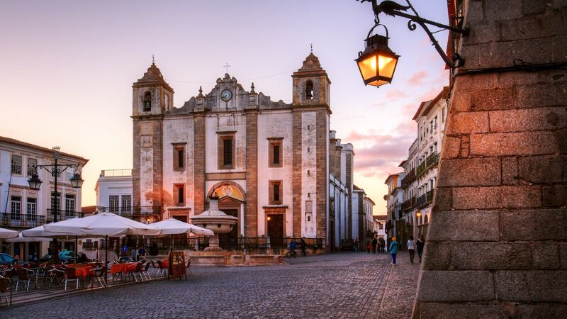 The main square at Evora, Alentejo, Portugal