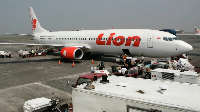 A 2012 file photograph shows a Lion Air passenger jet parked on the tarmac at Juanda International Airport in Surabaya, Indonesia. Photograph: AP Photo/Trisnadi