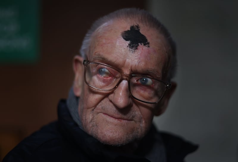 Michael Leaden from Ballyfermot at St Mary’s Pro Cathedral in Dublin on Ash Wednesday.  Photograph: Bryan O’Brien 