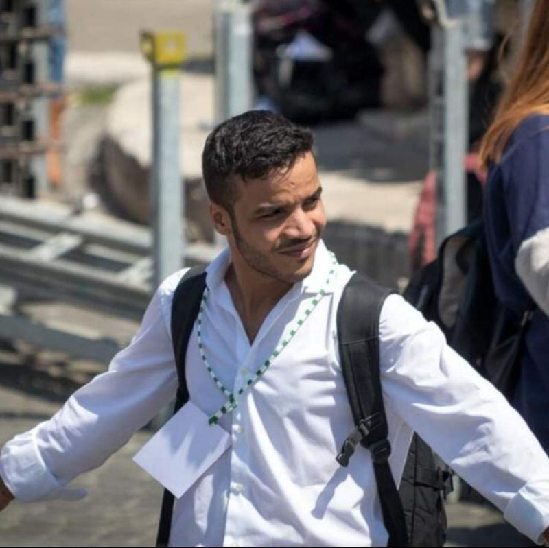 Omar Neffati was born in Tunisia and arrived in Italy when he was six months old. He now campaigns to be granted citizenship in the Italians Without Citizenship group and is worried by Meloni's victory.