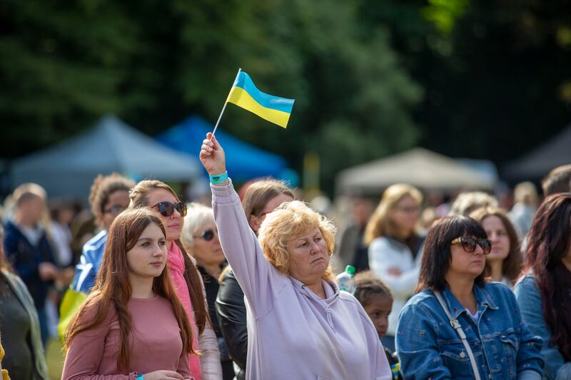 Attendees at a Ukrainian culture festival, “Thank you, Ireland”, at Howth Castle. Photograph: Tom Honan