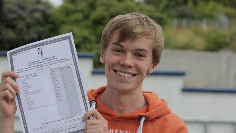 David Glynn got 9 A1’s in his Leaving Cert, outside St Gerard’s School in Castlebar, Co Mayo. Photograph: Keith Heneghan / Phocus