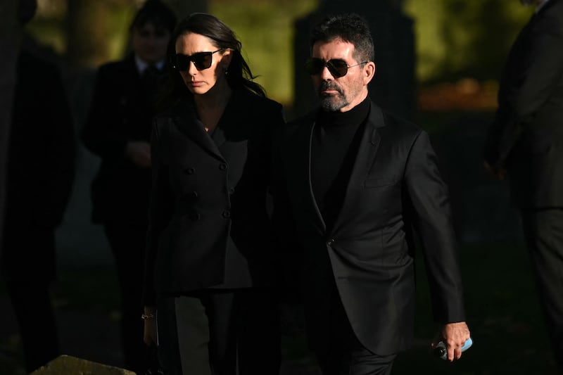 Simon Cowell and Lauren Silverman at Liam Payne's funeral. Photograph: Justin Tallis/AFP/Getty Images