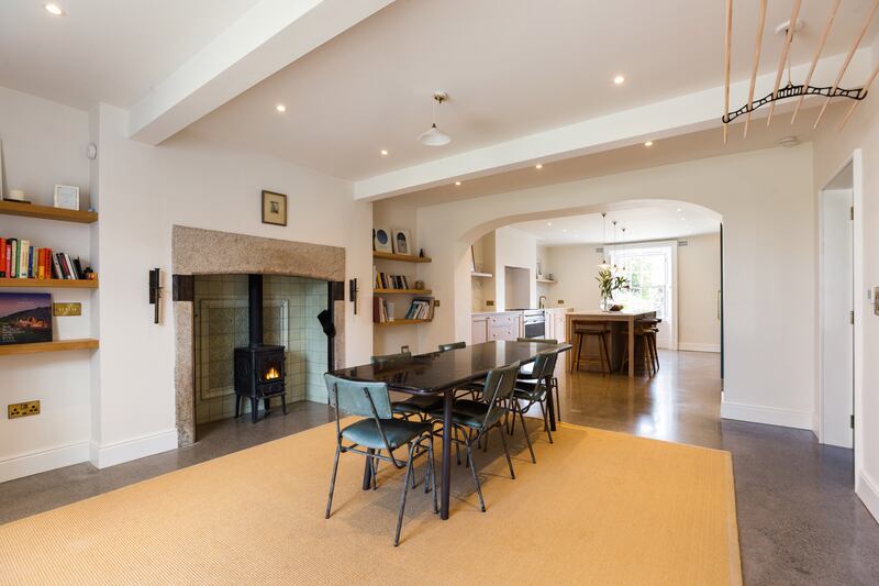 1 Prince Edward Terrace Lower, Blackrock: During the refurbishment, the owners uncovered a lovely original granite chimney breast in the front room, and this has been fully restored.