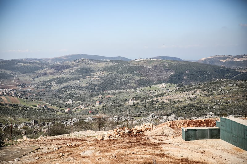 A view from Camp Shamrock, around 7km from the Israel-Lebanon border. Photograph: Sally Hayden