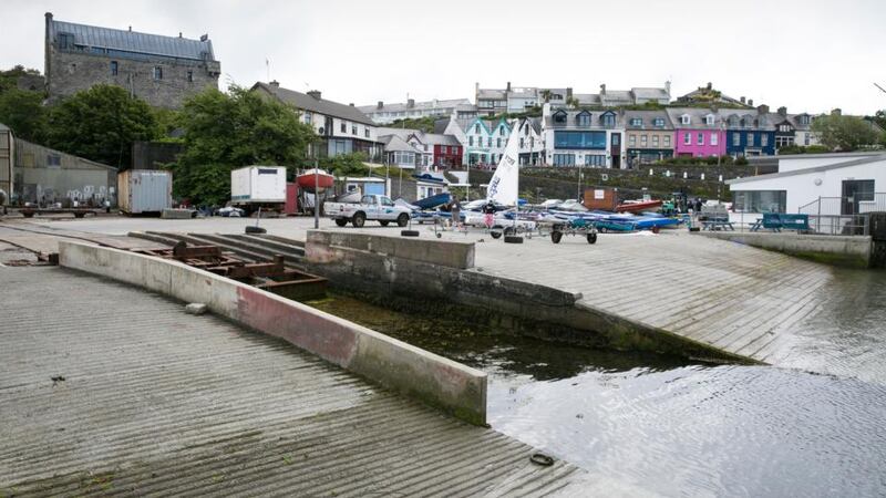 The setting for the John Hinde postcard of Baltimore as it is now, with a new council estate and the restored castle (top left corner). Photograph: Emma Jervis