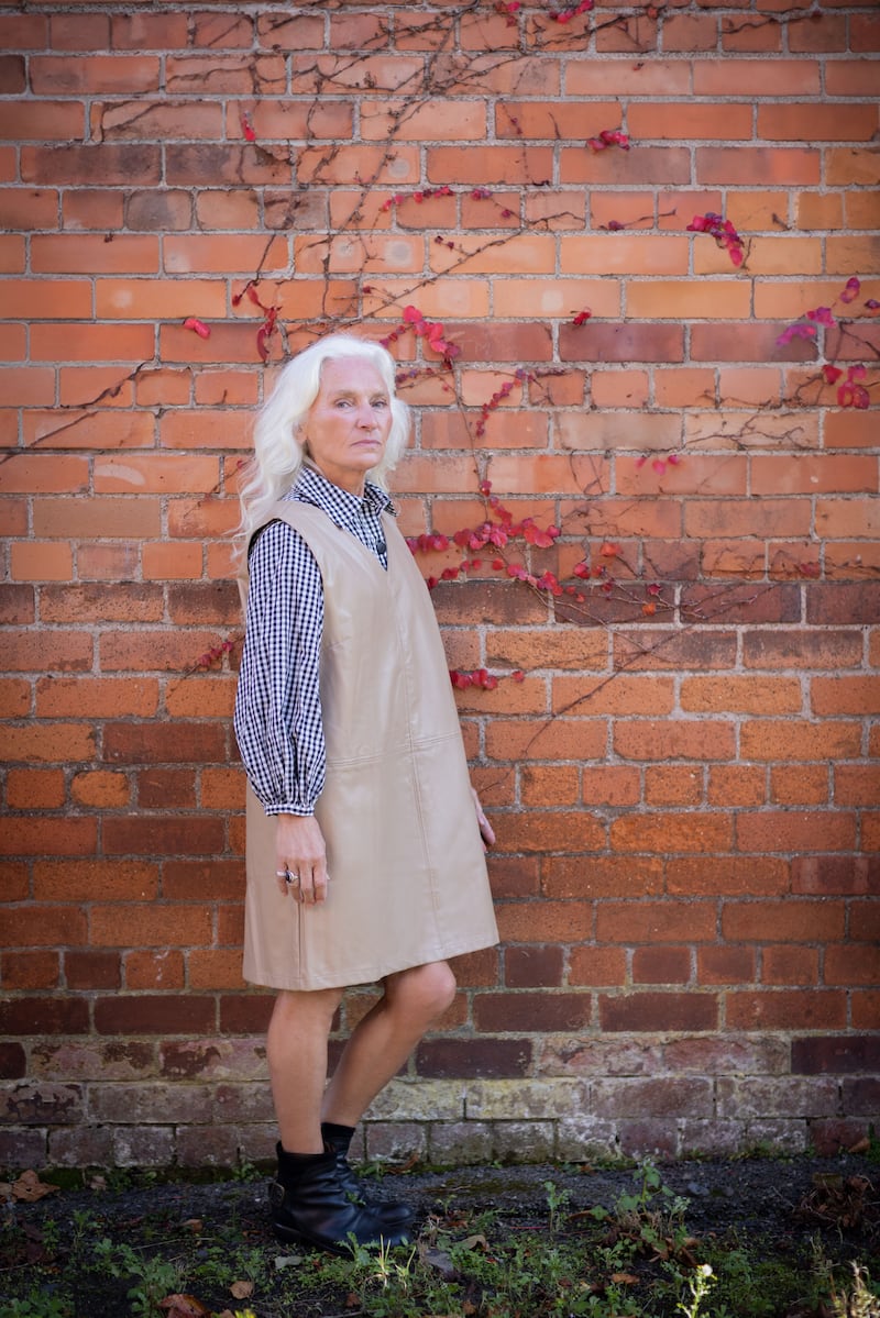 Actor Olwen Fouéré models items from the St Vincent de Paul shop on South Great George’s Street in Dublin 2. Photograph: Emily Quinn