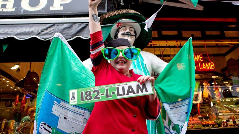 Up to the plate: Limerick supporter Kay McEnerney. Photograph: Laszlo Geczo/Inpho