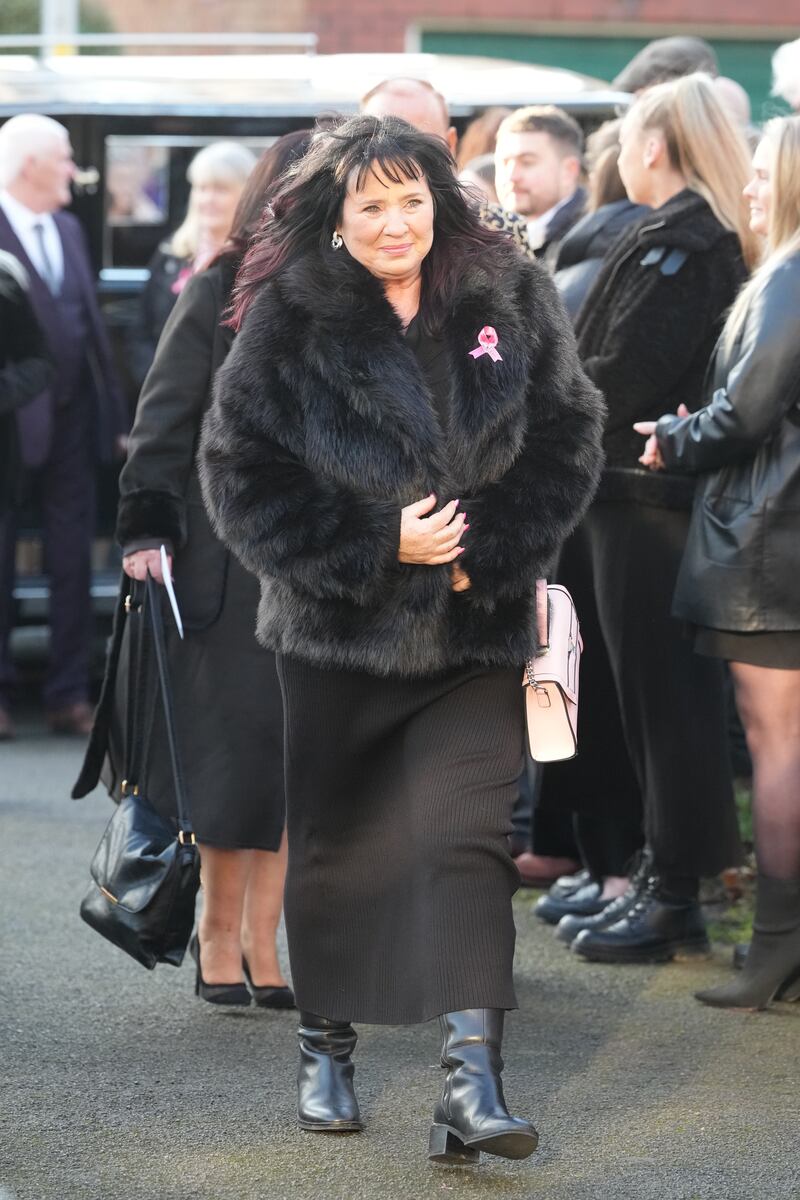 Coleen Nolan arrives for the funeral of Linda Nolan at St Paul’s Church. Photograph: Christopher Furlong/Getty Images