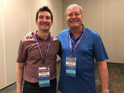 Robert O'Brien and his dad at the National Stuttering Association Conference (2019).