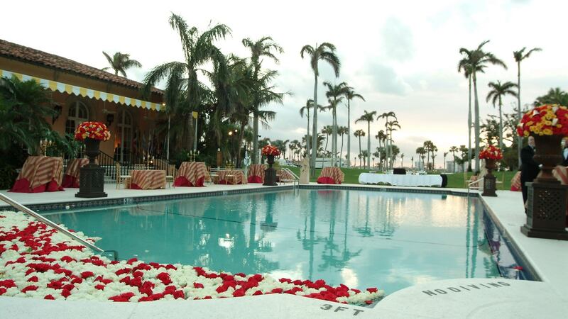 The pool at Mar-a-Lago. Photograph:  Lucien Capehart/Getty Images