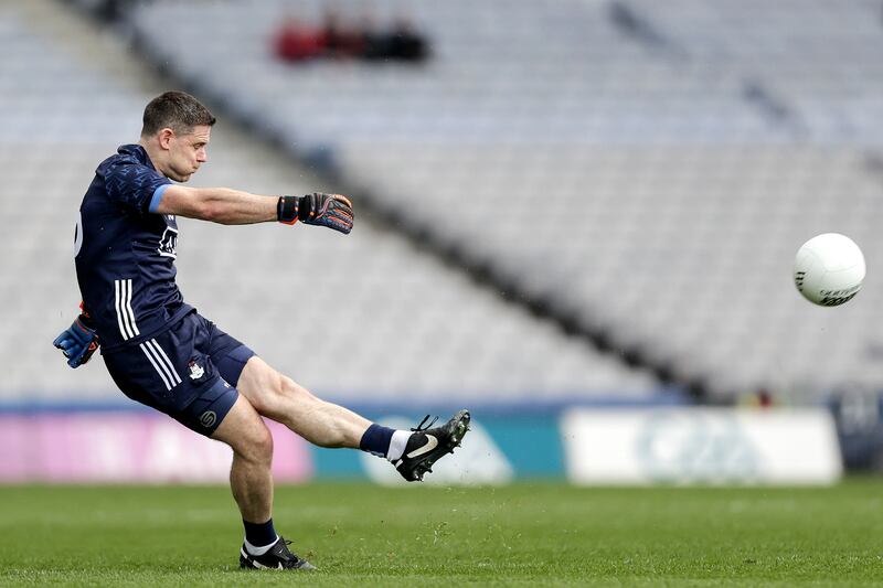 Stephen Cluxton in action for Dublin against Kildare in the Leinster semi-final at Croke Park. Photograph: Laszlo Geczo/Inpho 