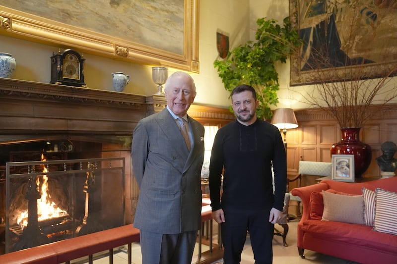 King Charles hosts Ukrainian president Volodymyr Zelenskiy at the Sandringham Estate in Norfolk. Photograph: Joe Giddens/WPA Pool/Getty Images